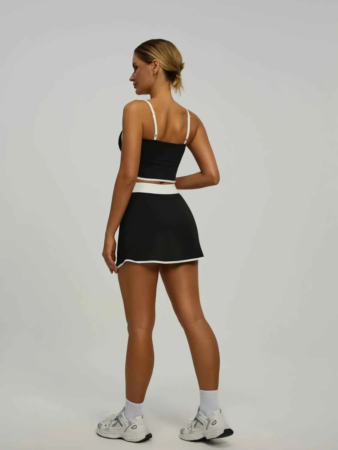 Women's Sports Set: Padded Crop Top & Pocket Skort - P's One-Stop Shop 
