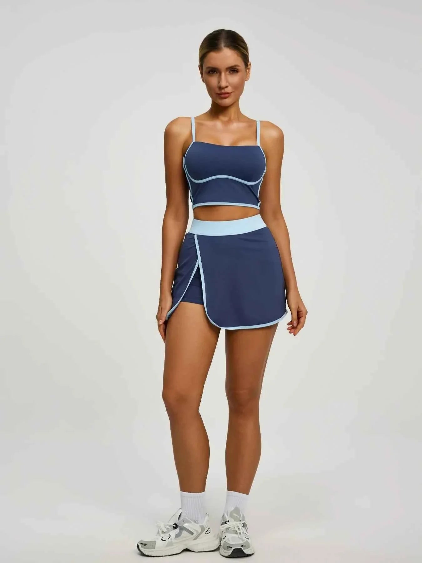 Women's Sports Set: Padded Crop Top & Pocket Skort - P's One-Stop Shop 