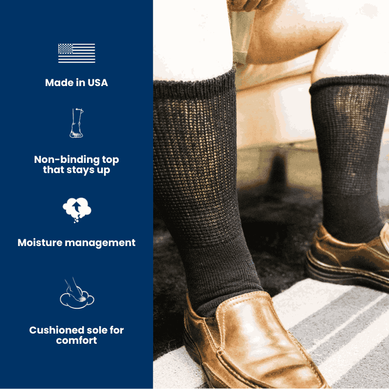 Women's Ultra-Soft Upper Calf Diabetic Socks (4 Pair) - P's One-Stop Shop 