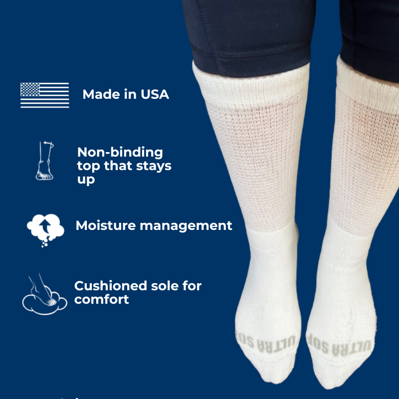 Women's Ultra-Soft Upper Calf Diabetic Socks (4 Pair) - P's One-Stop Shop 