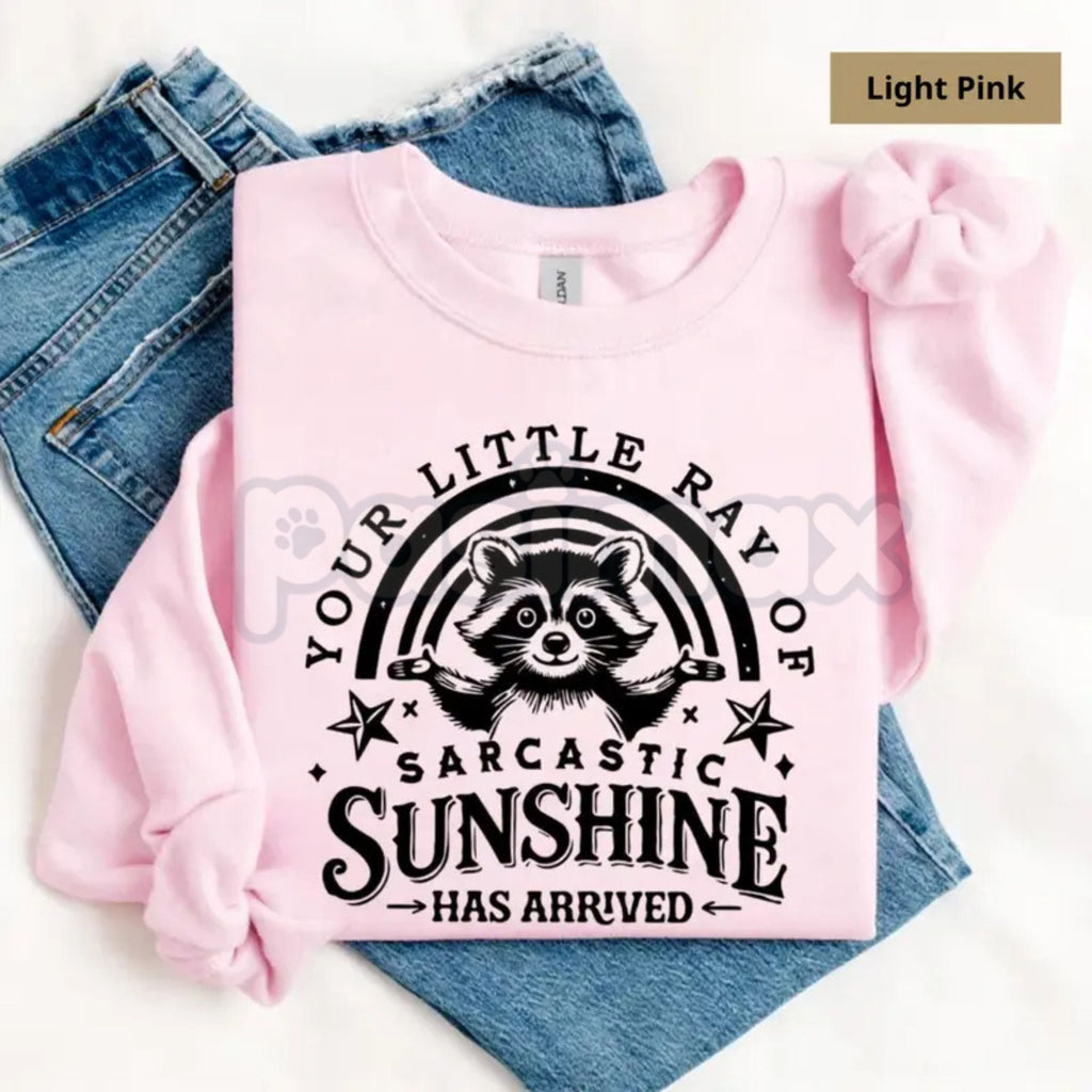 Your Little Ray Of Sarcastic Sunshine Sweatshirt | Funny Sassy Quote Crewneck | Retro Sun Graphic Pullover | Witty Sarcastic Shirt for Women | Sassy Aesthetic Jumper | Irony Inspired Streetwear Top - P's One-Stop Shop 
