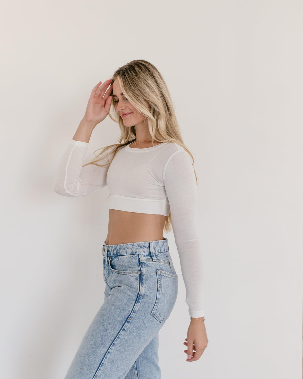 Crew Neck Long Sleeve Halftee